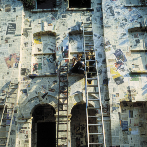 Paper Macheing from Ladders