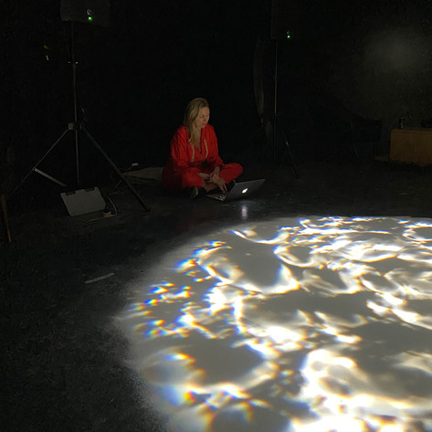 Ann Shuptrine arranging accompanying sound work